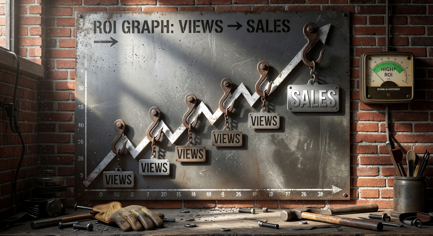 Content marketing ROI visualization showing returns from systematic hook testing
